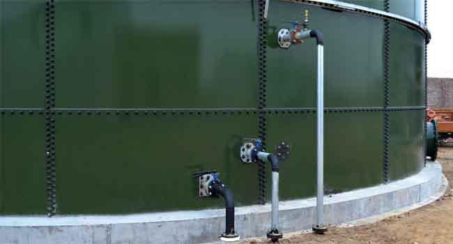 Vitreous Enamel Steel Waste Water Storage Tanks / 100 000 Gallon Water Tank 0