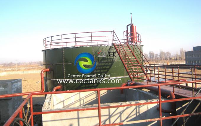 20 m³ Capacity Glass Fused Steel Tanks , Custom Covers Liquid Storage Tanks 0
