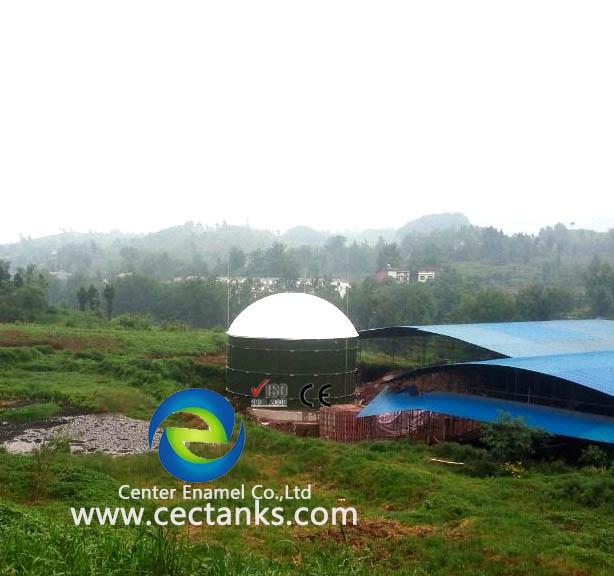 Liquid Impermeable Anaerobic Digester Tank With Double Membrane Roof 0