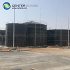 Bolted Steel Grain Storage Silos With Membrane , Aluminum Roof