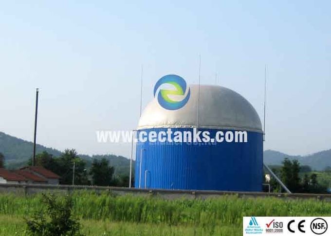 1000m3 GFS Glass Fused Steel Tanks With Aluminum Deck Roof For Raw Water Storage 0