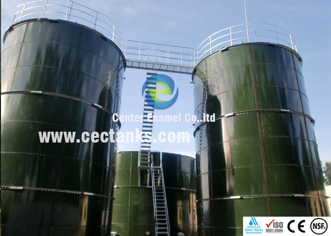 Glass Fused To Steel Water Tanks , Water Treatment Plant Glass Coated Steel Tanks 1