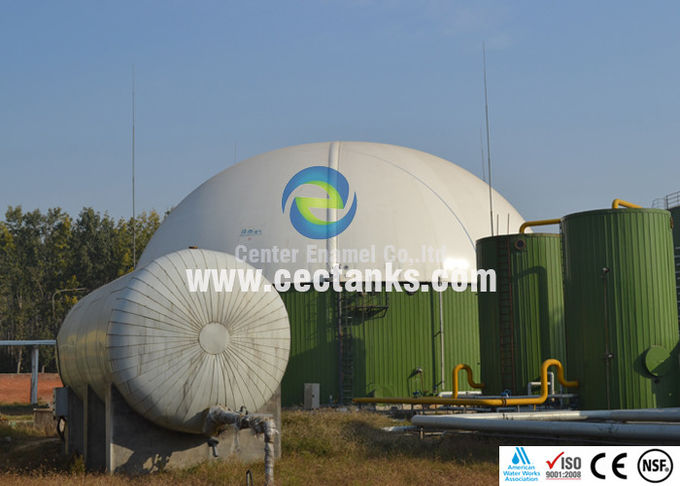 Potable Glass Coated Steel Tanks / Water Storage Tanks With Aluminum Flat Roof 1