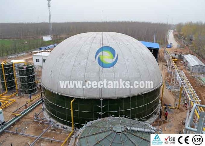 Glass Fused Steel Tank / Bio Digester Tank Body And Membrane Roof 1