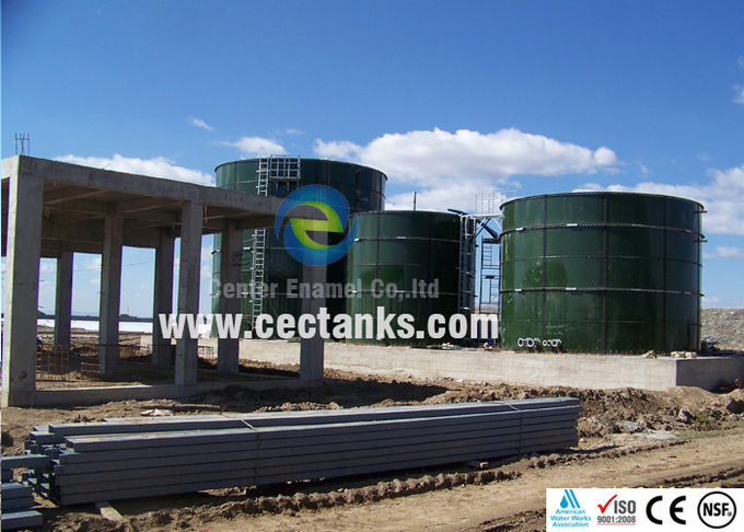 1000m3 GFS Glass Fused Steel Tanks With Aluminum Deck Roof For Raw Water Storage 1
