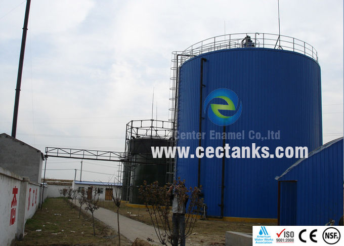 Industrial  Glass Lined Water Storage Tanks , Gas /  Liquid Porcelain Enamel Glass Lined Tank 0