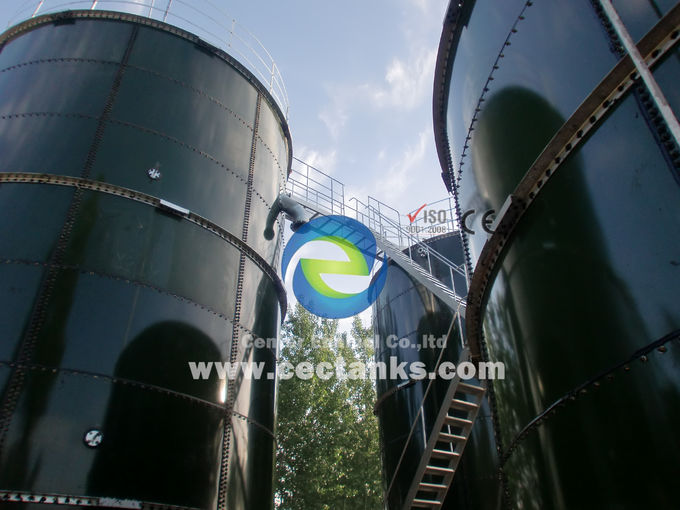 Organic / Non - Organic Leachate Storage Tanks , Chemical Resistant Bolted Steel Tanks 1