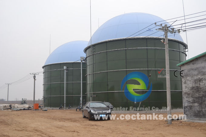 Enamel Biogas Septic Tank / Storage Tank With Double Membrane Roof 6.0Mohs 0