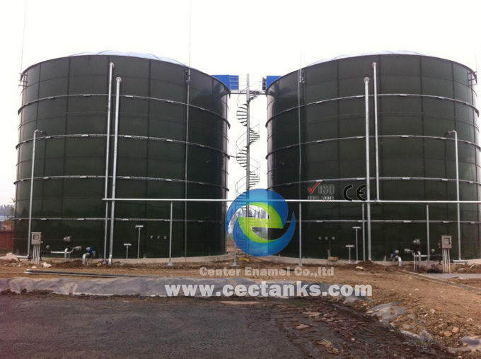 Large Leachate Chemical Storage Tanks Glass Fused To Steel Durable 1