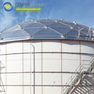Aluminum Geodesic Dome Roof for Waste Water Tanks: Controls Odors and Protects Waste Water