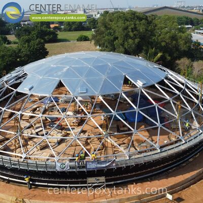 Aluminum Dome Roof for Welded Stainless Steel Oil Storage Tanks: Dramatically Reduces Product Loss and Provides a Maintenance-Free Cover for Large-Scale Storage