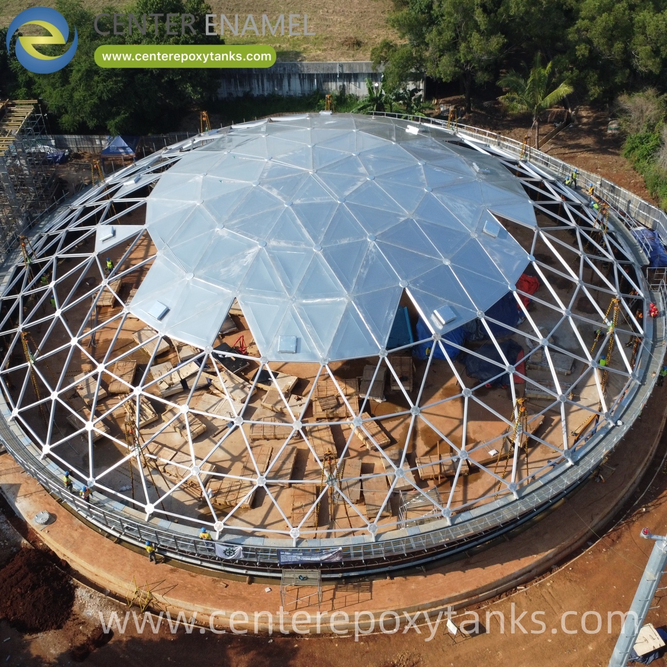 Aluminum Geodesic Dome for Raw Water Tank: Stops Algae Growth and ...
