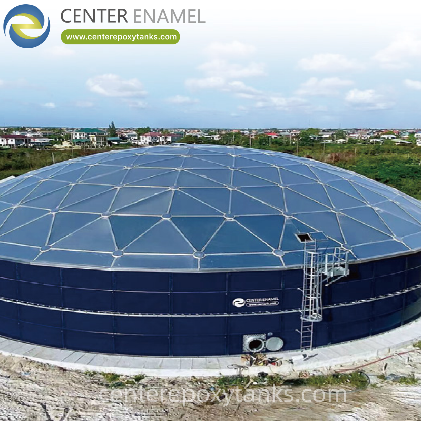 Aluminum Geodesic Dome Roof for Welded Stainless Steel Underground Oil ...