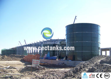Giant Enamel Tank Grain Storage Silos Glass Lined Steel Installed For Dry Bulk Storage