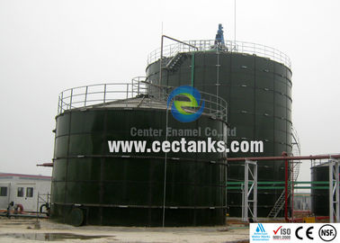 Aluminum dome roof storage tanks , chemical holding tanks dark green
