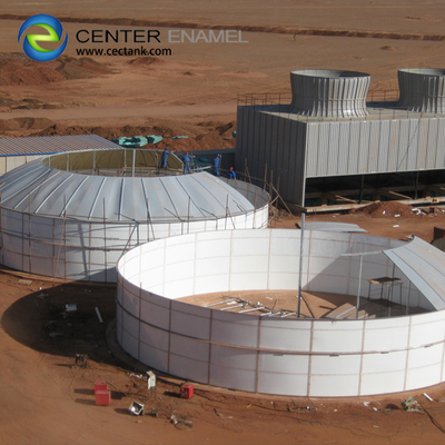 Dark green Bolted Steel Mining Grain Storage Tanks Wind Resistant