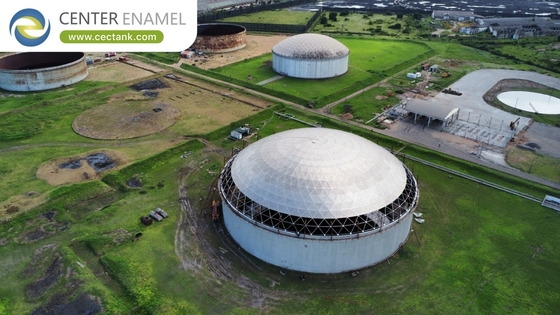 Aluminum Geodesic Dome Roofs for Lubricant Storage Tanks-Center Enamel