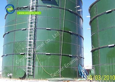 Green Glass Fused Steel Tanks With Aluminum Alloy Trough Deck Roof And Floor For Wastewater Treatment Plant