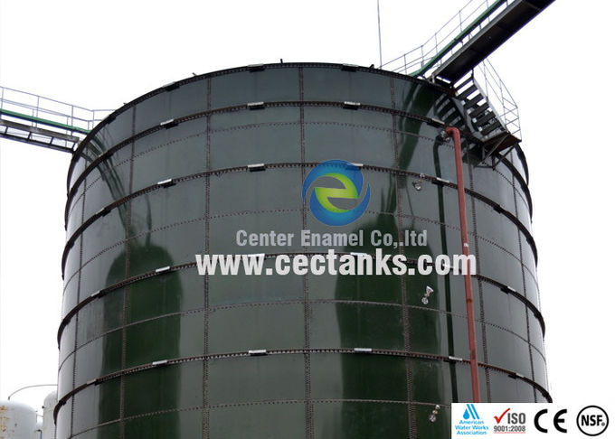 Wastewater Treatment Plant Glass Fused Steel Tanks With Conical Self Supporting Roof And Floor 1