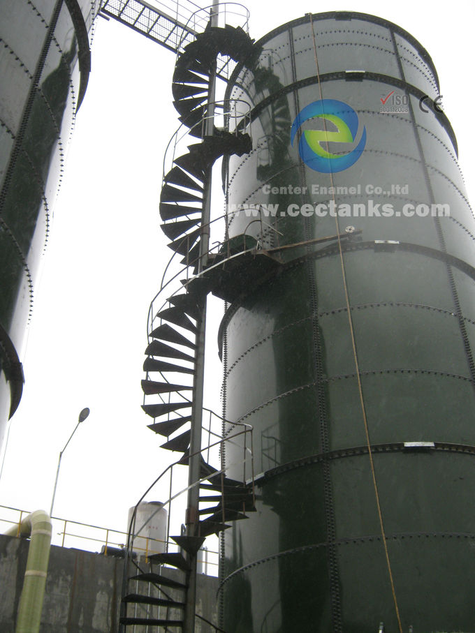Giant Enamel Tank Grain Storage Silos Glass Lined Steel Installed For Dry Bulk Storage 0