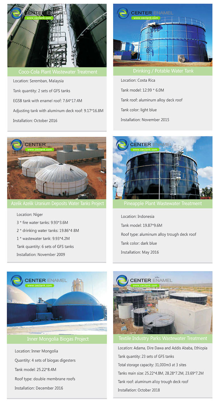 18000m3 Sludge Water Holding Tanks , Glass Fused To Steel Water Storage Tanks  0